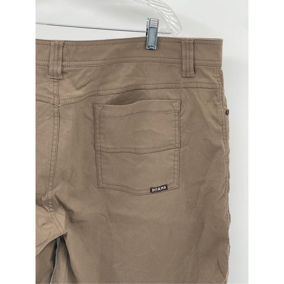 Prana Shorts Breathe Men Size 40 Brown Performance Stretch Hiking Outdoor Active - Picture 8 of 12